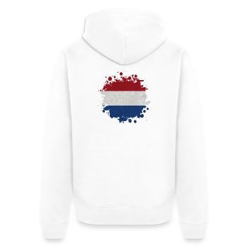 Netherlands becks stain / gift flag Holland - Unisex Premium Organic Zip Hoodie - white - Back - Thijin (182cm)