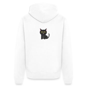 Chat noir chaton chat - Veste à capuche bio Premium Unisexe - blanc - Dos - Thijin (182cm)