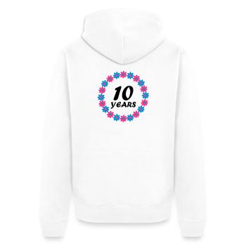 10 ans - Veste à capuche bio Premium Unisexe - blanc - Dos - Thijin (182cm)