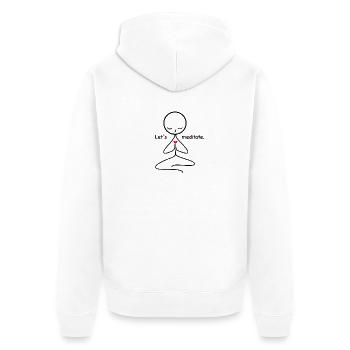 meditation - Unisex Premium Organic Zip Hoodie - white - Back - Thijin (182cm)