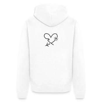 Amour coeur voyage - Veste à capuche bio Premium Unisexe - blanc - Dos - Thijin (182cm)