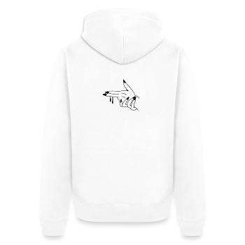 Hand Pistole Waffe Trendy Mode - Unisex Premium Bio Zip Hoodie - Weiß - Hinten - Thijin (182cm)