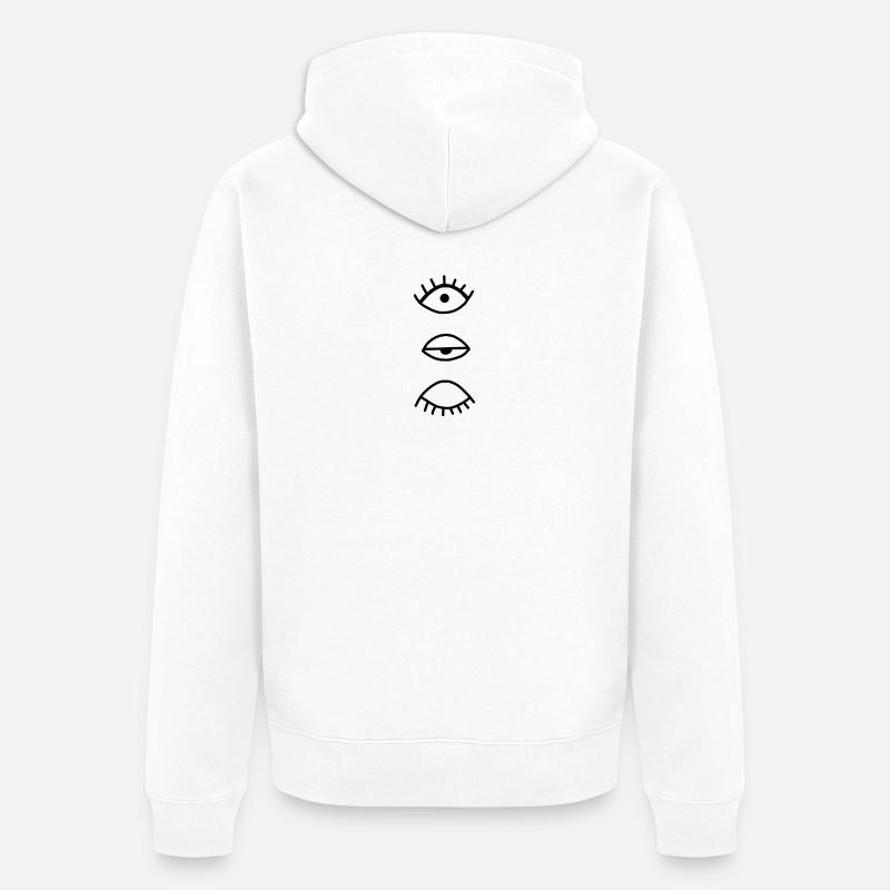 œil - Veste à capuche bio Premium Unisexe - blanc