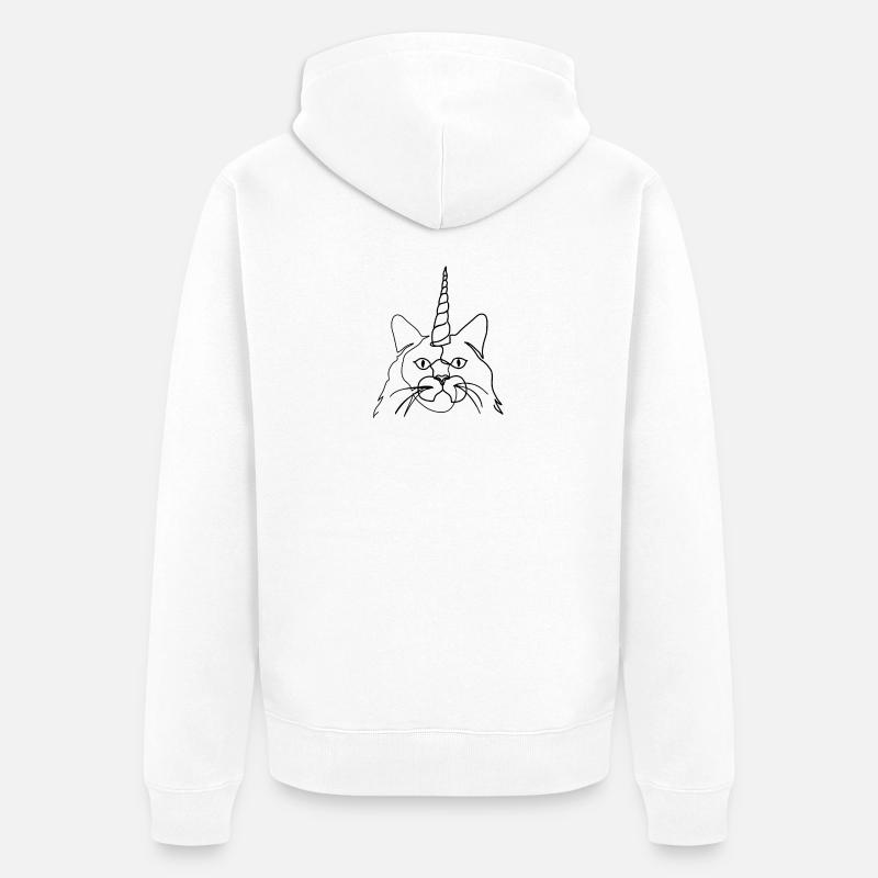 Chat de la licorne - Veste à capuche bio Premium Unisexe - blanc
