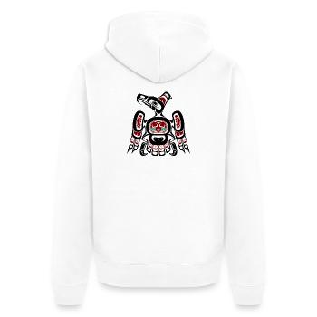 Northwest Pacific coast Kaigani Thunderbird - Unisex Premium Bio Zip Hoodie - Weiß - Hinten - Thijin (182cm)