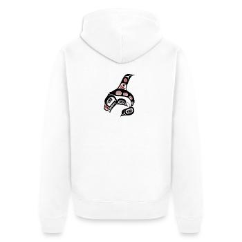 Northwest Pacific coast Haida art Killer whale - Unisex Premium Bio Zip Hoodie - Weiß - Hinten - Thijin (182cm)
