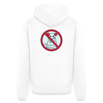 verboten schild durchgestrichen keine maus suess n - Unisex Premium Bio Zip Hoodie - Weiß - Hinten - Thijin (182cm)