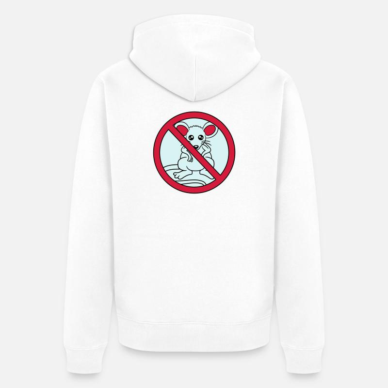 verboten schild durchgestrichen keine maus suess n - Unisex Premium Bio Zip Hoodie - Weiß