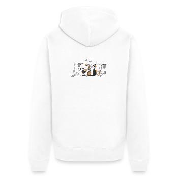 Katzenkreis der Calico-Freunde - Unisex Premium Bio Zip Hoodie - Weiß - Hinten - Thijin (182cm)