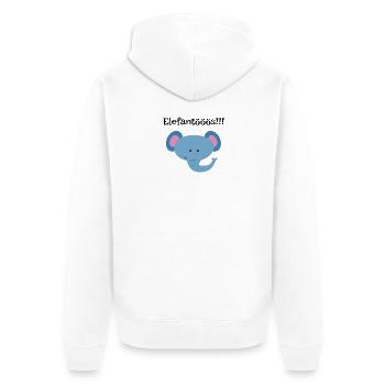 Blauer Elefantenkopf Kindershirt - Unisex Premium Bio Zip Hoodie - Weiß - Hinten - Thijin (182cm)