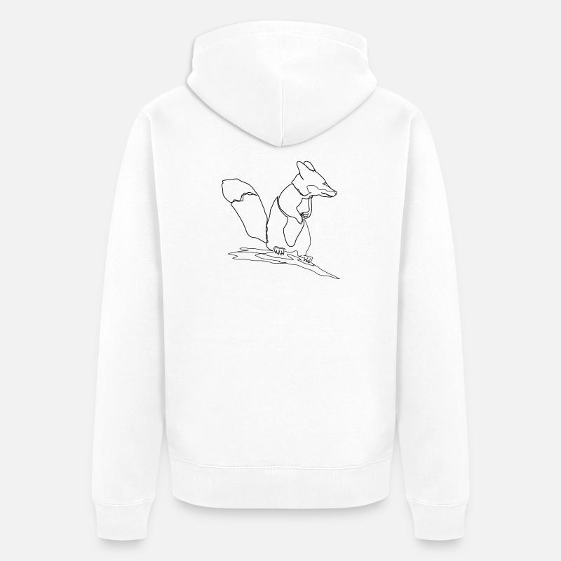 Fox Squirrel Squirrel Fox - Veste à capuche bio Premium Unisexe - blanc