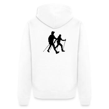 Nordic walking - Unisex Premium Bio Zip Hoodie - Weiß - Hinten - Thijin (182cm)