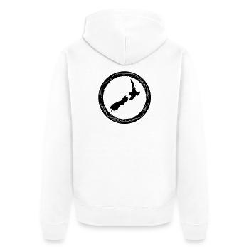 new zealand - Unisex Premium Bio Zip Hoodie - Weiß - Hinten - Thijin (182cm)