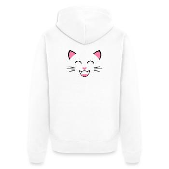 Grinsekatze Katze Kätzchen Katzenbaby Miau - Unisex Premium Bio Zip Hoodie - Weiß - Hinten - Thijin (182cm)
