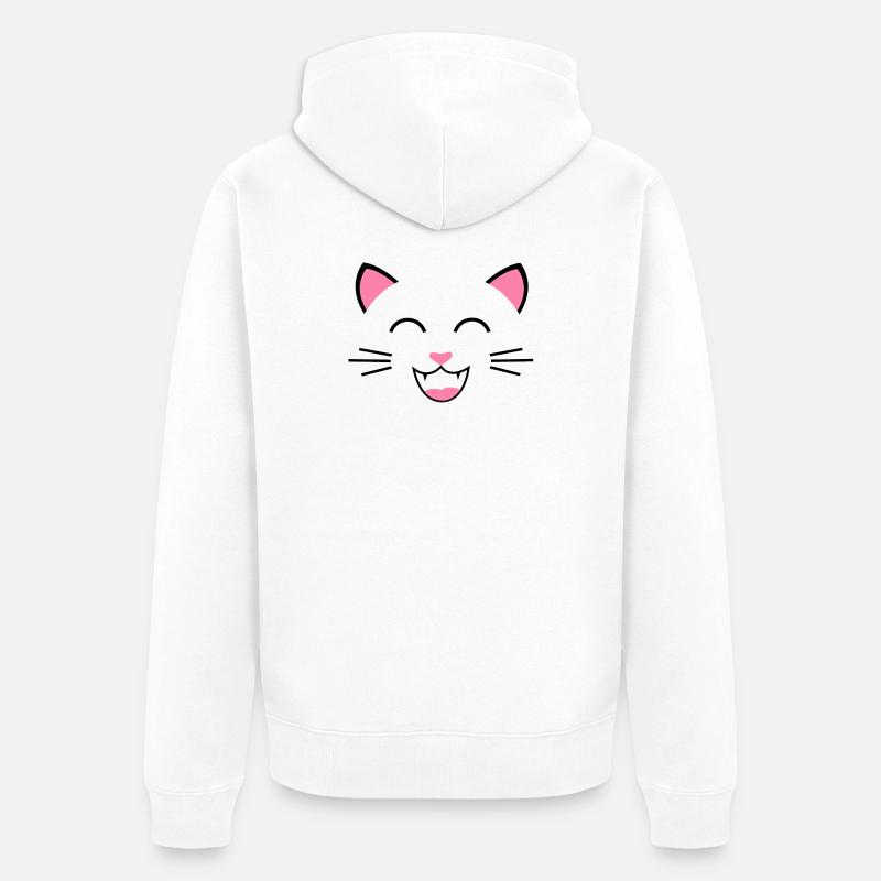 Chat chat - Veste à capuche bio Premium Unisexe - blanc