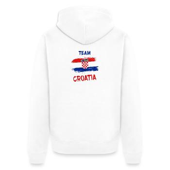 Team Croatia / Croatia gift Zagreb flag - Unisex Premium Organic Zip Hoodie - white - Back - Thijin (182cm)