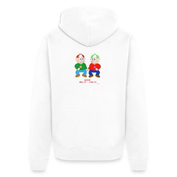Lustige Zwillinge Sternzeichen - Unisex Premium Bio Zip Hoodie - Weiß - Hinten - Thijin (182cm)