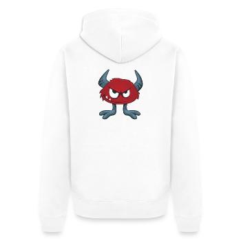Monster - Unisex Premium Bio Zip Hoodie - Weiß - Hinten - Thijin (182cm)