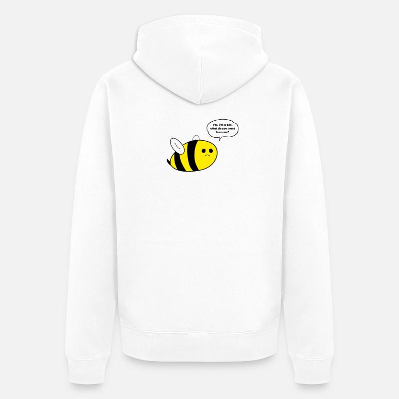 Thick bee bee gift - Unisex Premium Organic Zip Hoodie - white