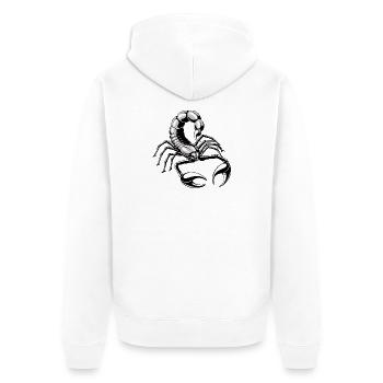 Skorpion - silber - grau - Unisex Premium Bio Zip Hoodie - Weiß - Hinten - Thijin (182cm)