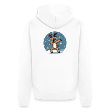 Sweet Dab Dabbing Reindeer Dancing Christmas Xmas - Unisex Premium Organic Zip Hoodie - white - Back - Thijin (182cm)