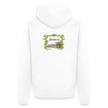 Potsdam - Unisex Premium Organic Zip Hoodie - white - Back - Thijin (182cm)