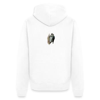 Bunt Specht Shirt Geschenk Vogel Natur Tier Nektar - Unisex Premium Bio Zip Hoodie - Weiß - Hinten - Thijin (182cm)