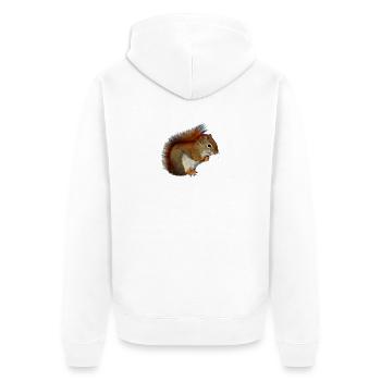 Eichörnchen Eichkätzchen Nüsse Wald Foto Geschenk - Unisex Premium Bio Zip Hoodie - Weiß - Hinten - Thijin (182cm)