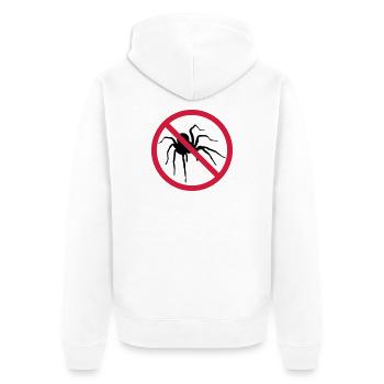 keine spinne verboten schild vogelspinne design cl - Unisex Premium Bio Zip Hoodie - Weiß - Hinten - Thijin (182cm)