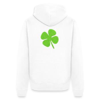 Kleeblatt - Unisex Premium Bio Zip Hoodie - Weiß - Hinten - Thijin (182cm)