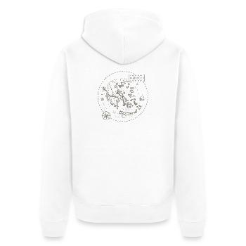 VintageKarte Griechenland - Unisex Premium Bio Zip Hoodie - Weiß - Hinten - Thijin (182cm)