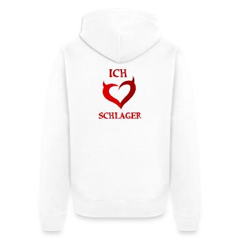 J'aime la musique Schlager Schlager musique coeur dire - Veste à capuche bio Premium Unisexe - blanc - Dos - Thijin (182cm)