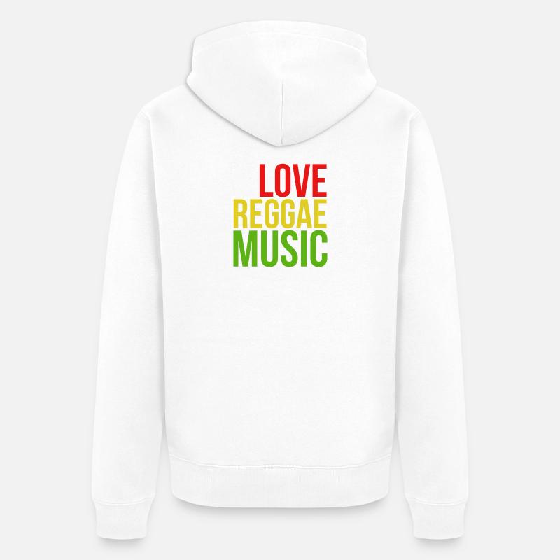 One Love Conception musicale Reggae - Veste à capuche bio Premium Unisexe - blanc