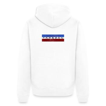 Trabzon Charactar City - Unisex Premium Bio Zip Hoodie - Weiß - Hinten - Thijin (182cm)