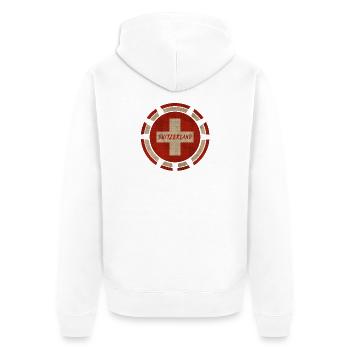 Cercle Suisse / Cadeau Drapeau de la Suisse - Veste à capuche bio Premium Unisexe - blanc - Dos - Thijin (182cm)