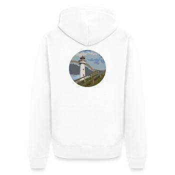 leuchtturm seefahrt küste - Unisex Premium Bio Zip Hoodie - Weiß - Hinten - Thijin (182cm)