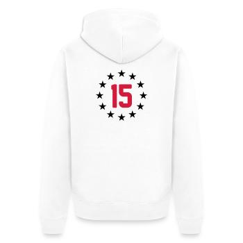 15 ans - Veste à capuche bio Premium Unisexe - blanc - Dos - Thijin (182cm)