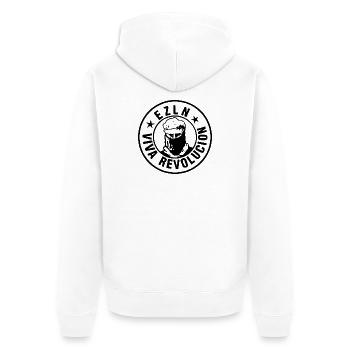 EZLN - Unisex Premium Bio Zip Hoodie - Weiß - Hinten - Thijin (182cm)