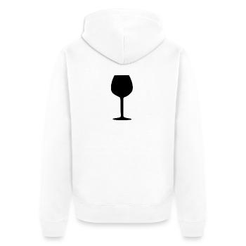 Wine Wine Glass - Unisex Premium Organic Zip Hoodie - white - Back - Thijin (182cm)