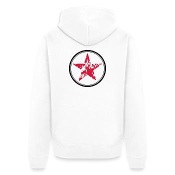 Stern - Unisex Premium Bio Zip Hoodie - Weiß - Hinten - Thijin (182cm)