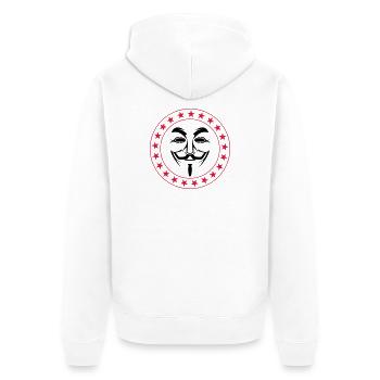 Anonymous - Unisex Premium Bio Zip Hoodie - Weiß - Hinten - Thijin (182cm)