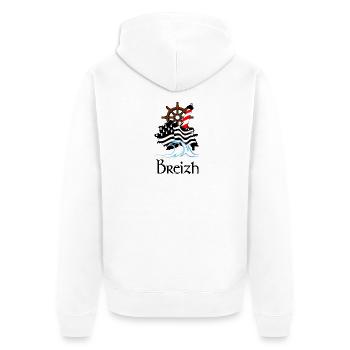 Bretagne - Veste à capuche bio Premium Unisexe - blanc - Dos - Thijin (182cm)