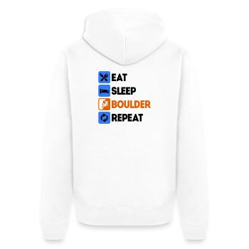 Boulder Bouldering Climbing Without a rope saying - Unisex Premium Organic Zip Hoodie - white - Back - Thijin (182cm)