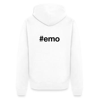 EMO Hashtag emotional - Unisex Premium Organic Zip Hoodie - white - Back - Thijin (182cm)