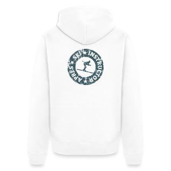 Après-Ski Instructor Skifahrer Qualitätssiegel - Unisex Premium Bio Zip Hoodie - Weiß - Hinten - Thijin (182cm)