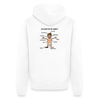 Anniversaire Anniversaire Dire Drôle Drôle - Veste à capuche bio Premium Unisexe - blanc - Dos - Thijin (182cm)