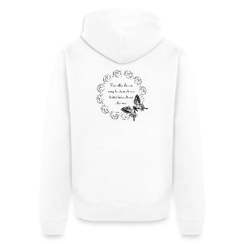 Psalm 139 - Unisex Premium Bio Zip Hoodie - Weiß - Hinten - Thijin (182cm)