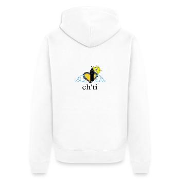 ch'ti - Unisex Premium Organic Zip Hoodie - white - Back - Thijin (182cm)