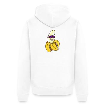 Coole Banane Obst Frucht Süß Comic Lustig Witzig - Unisex Premium Bio Zip Hoodie - Weiß - Hinten - Thijin (182cm)