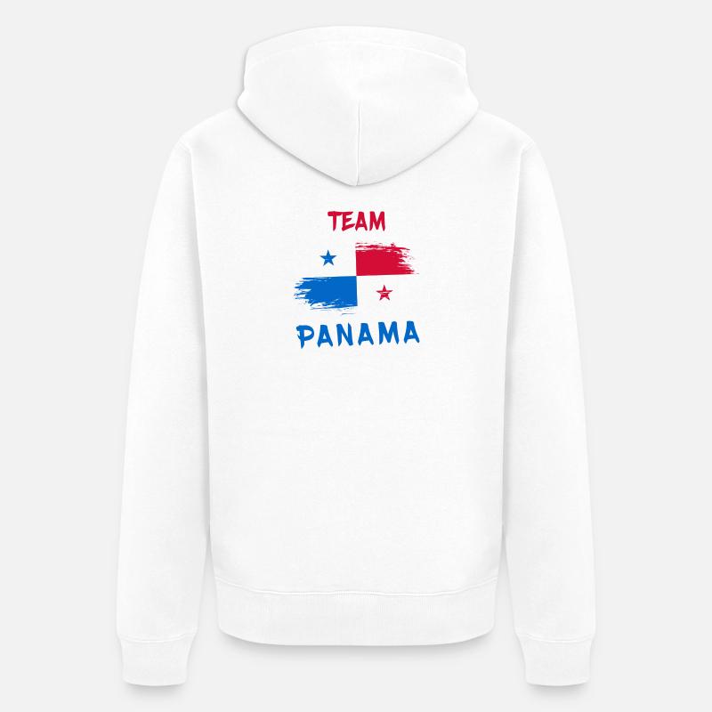 Équipe Panama / Drapeau - Veste à capuche bio Premium Unisexe - blanc